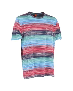 Missoni Pre-Owned プリント胸ポケットTシャツ（ブルー） - サムネイル1