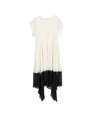 Chloé Vintage スクエアカラー プリーツ ミディドレス - White - サムネイル1