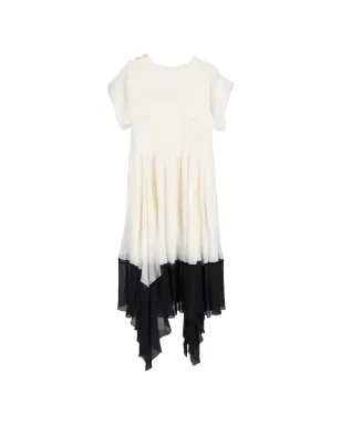 Chloé Vintage スクエアカラー プリーツ ミディドレス - White - サムネイル2