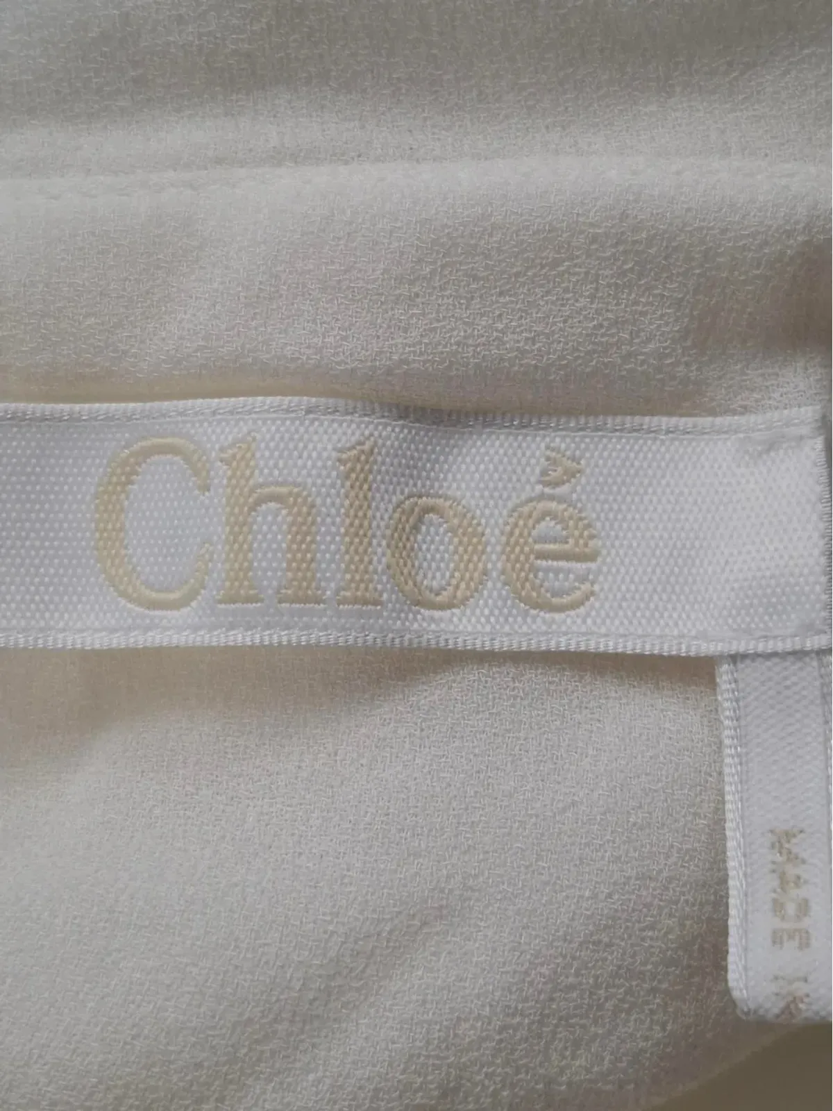 Chloé Vintage スクエアカラー プリーツ ミディドレス - White - 画像3