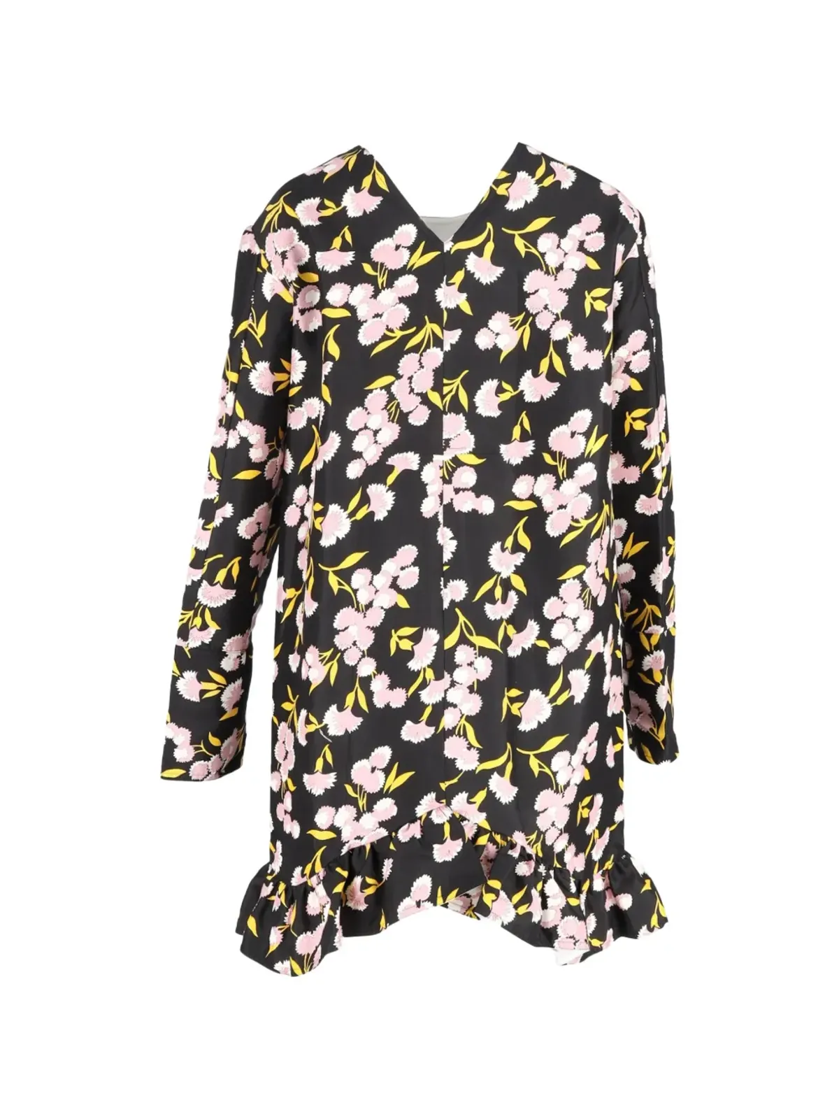 Marni Pre-Owned 花柄プリント・フリルヘムの長袖ドレス - 画像2