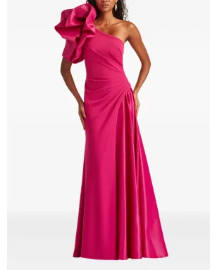 Tadashi Shoji ワンショルダー・ラッフル付きマキシドレス - サムネイル2