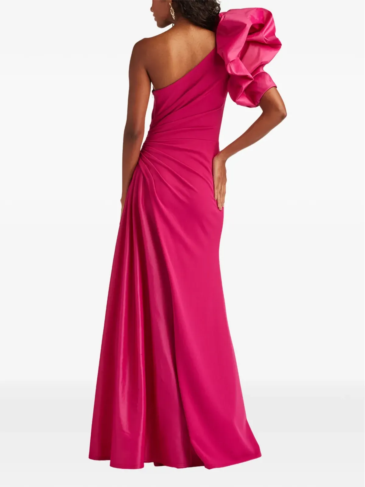 Tadashi Shoji ワンショルダー・ラッフル付きマキシドレス - 画像3