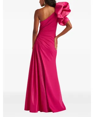 Tadashi Shoji ワンショルダー・ラッフル付きマキシドレス - サムネイル3