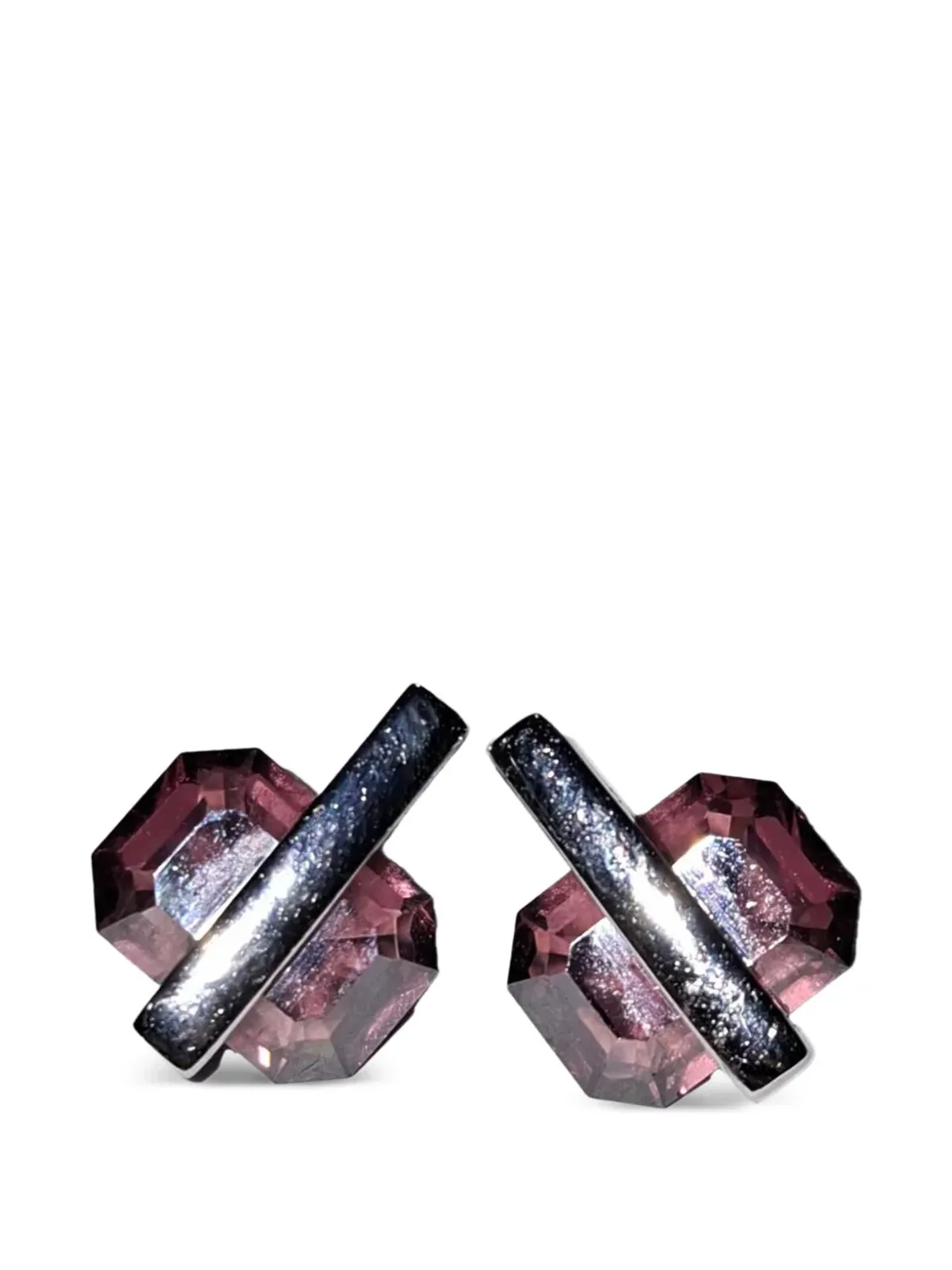 Swarovski Vintage クリスタルペンダント イヤリングとネックレス セット - シルバー - 画像2