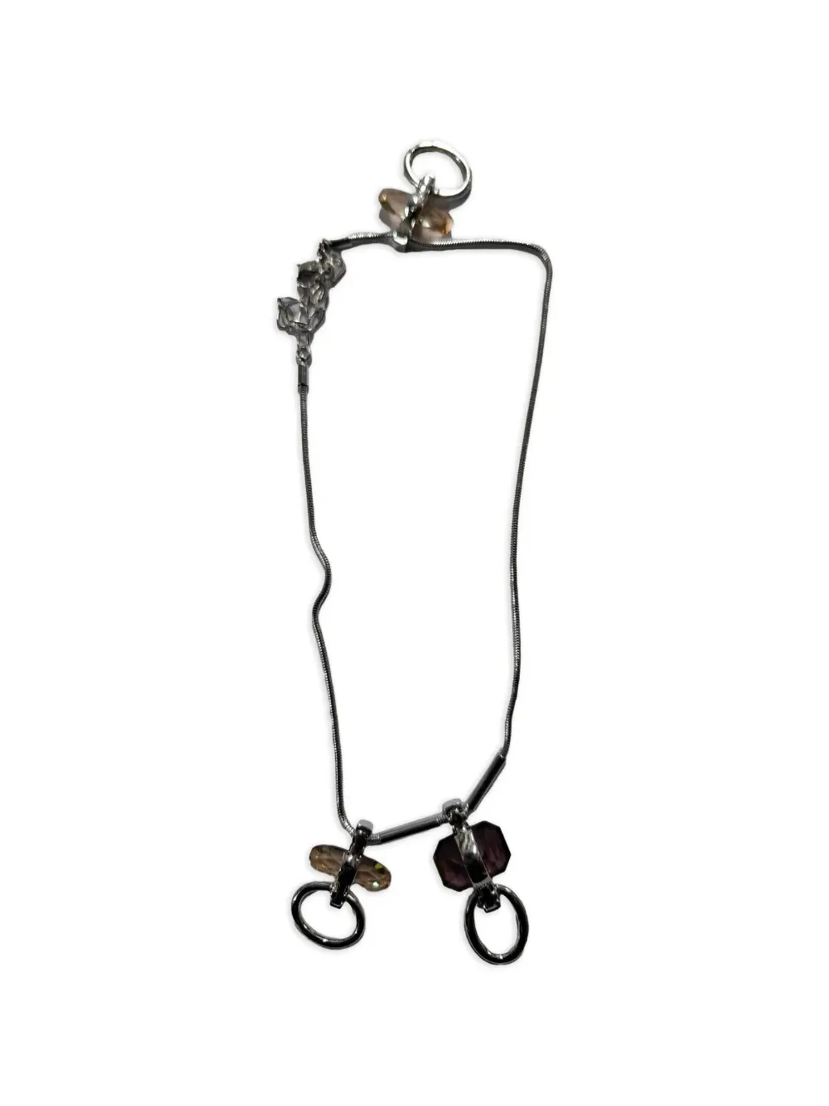 Swarovski Vintage クリスタルペンダント イヤリングとネックレス セット - シルバー - 画像3
