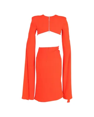 Alex Perry cape-effect cut-out mini dress - Red - サムネイル3