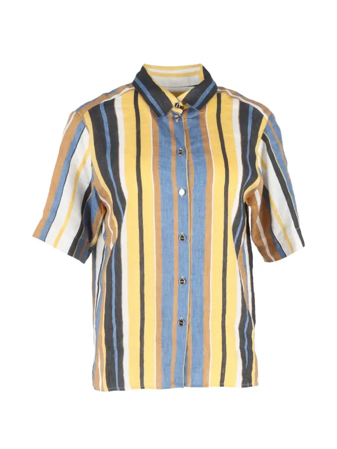 SANDRO SANDRO striped buttoned shirt - Yellowの商品画像