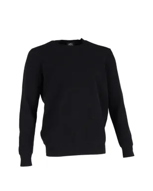 A.P.C. クルーネック ウールセーター - ブラック - サムネイル1