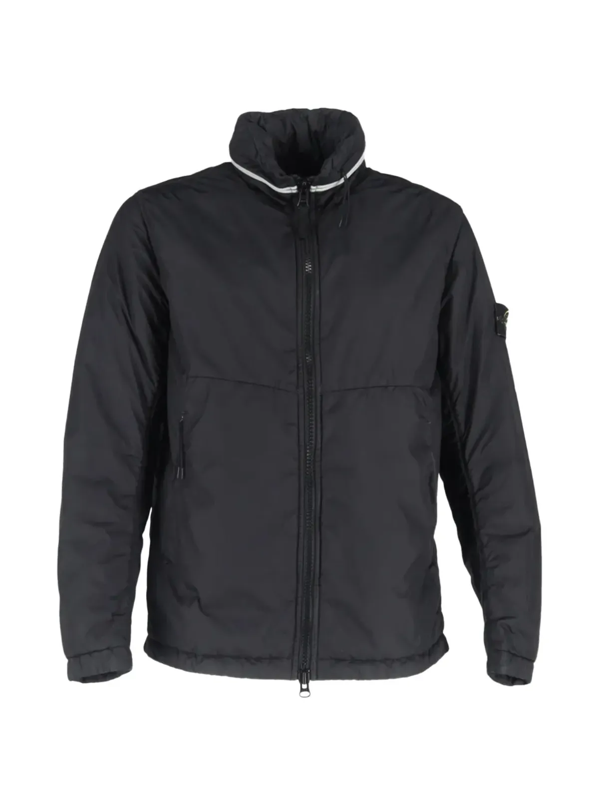 Stone Island 隠しフードストライプジャケット - ブラック - 画像1