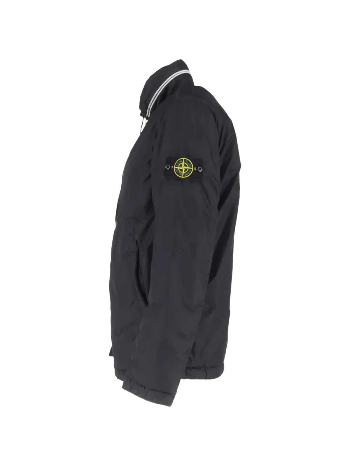 Stone Island 隠しフードストライプジャケット - ブラック - 画像3