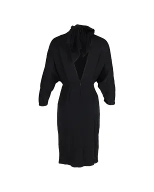 Diane Von Furstenberg Vintage V-neck tie dress - Black - サムネイル2