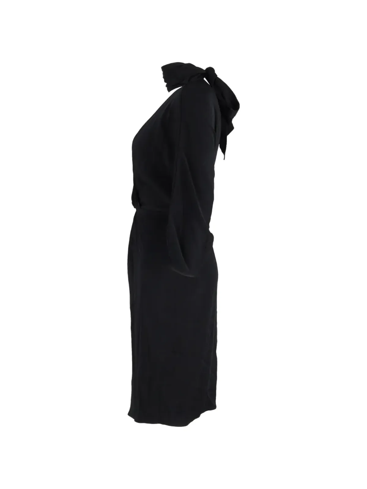 Diane Von Furstenberg Vintage V-neck tie dress - Black - 画像3