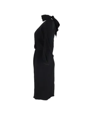 Diane Von Furstenberg Vintage V-neck tie dress - Black - サムネイル3