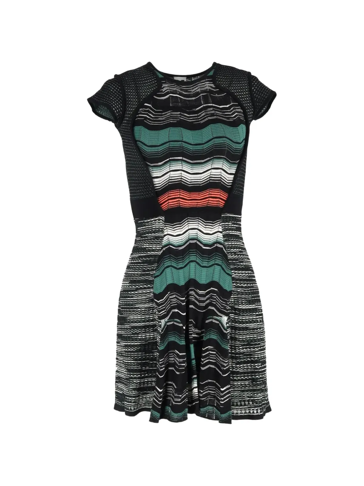 Missoni Pre-Owned 波柄ニットミニドレス - ブラック - 画像1