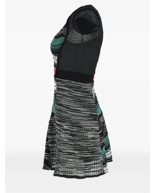 Missoni Pre-Owned 波柄ニットミニドレス - ブラック - サムネイル2