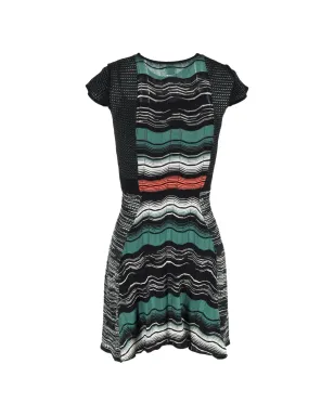 Missoni Pre-Owned 波柄ニットミニドレス - ブラック - サムネイル3