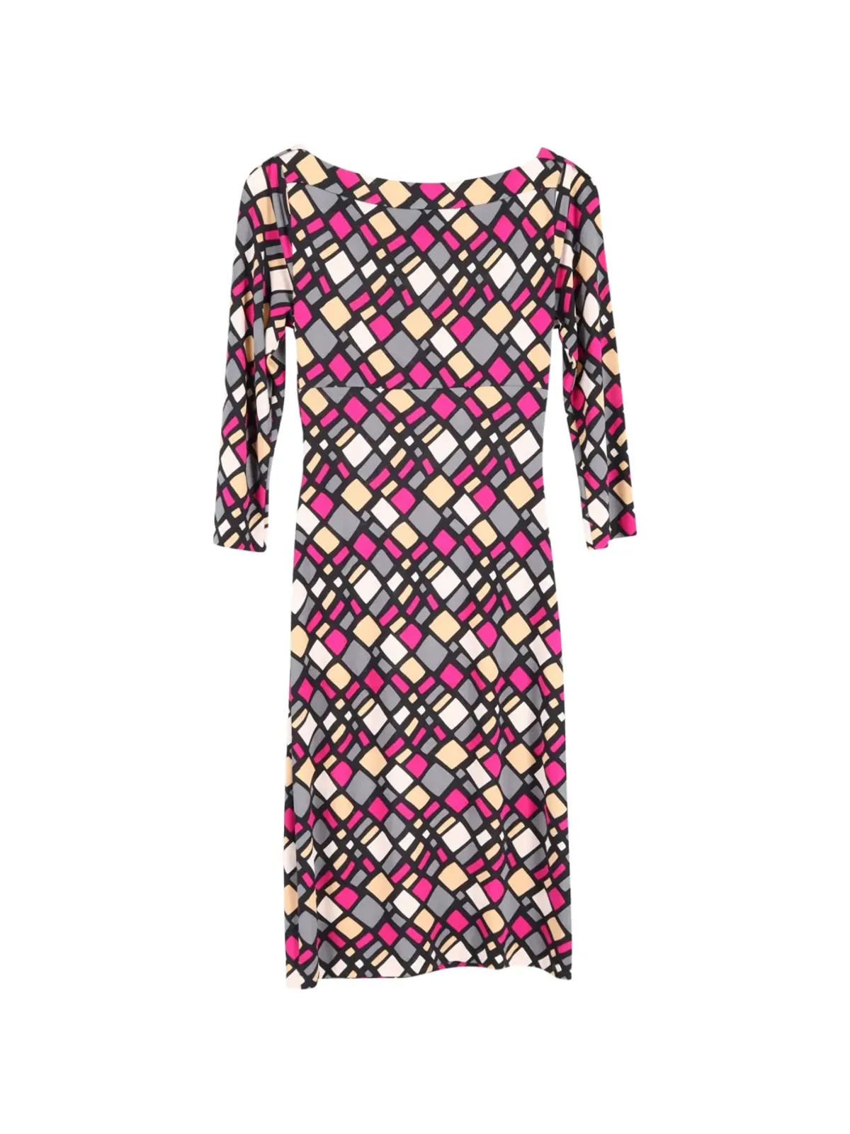 Diane Von Furstenberg Vintage シルク地 幾何学柄プリント ドレス - ピンク - 画像2