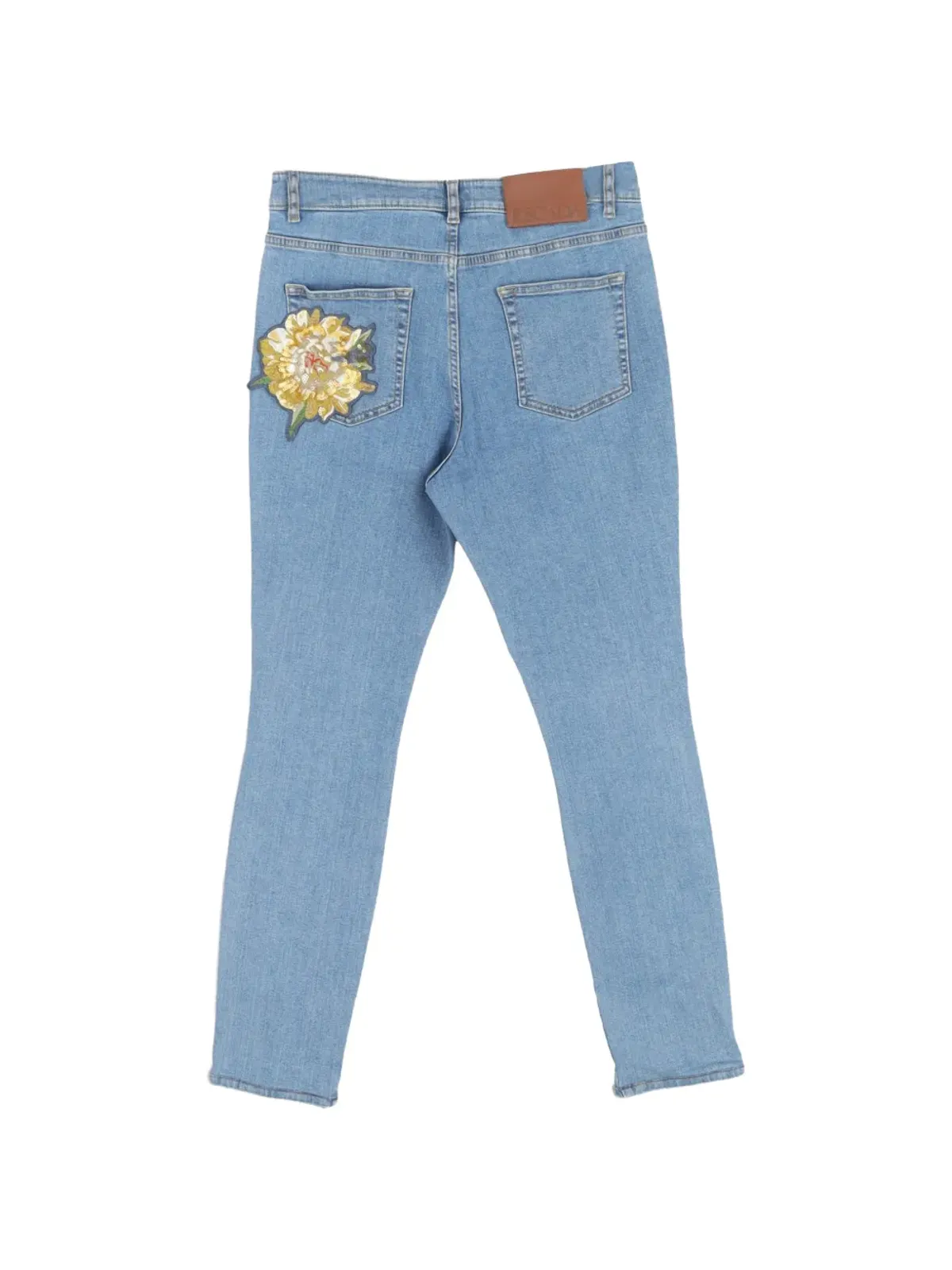 Escada Pre-Owned 花柄パッチのスキニートラウザー - ブルー - 画像2