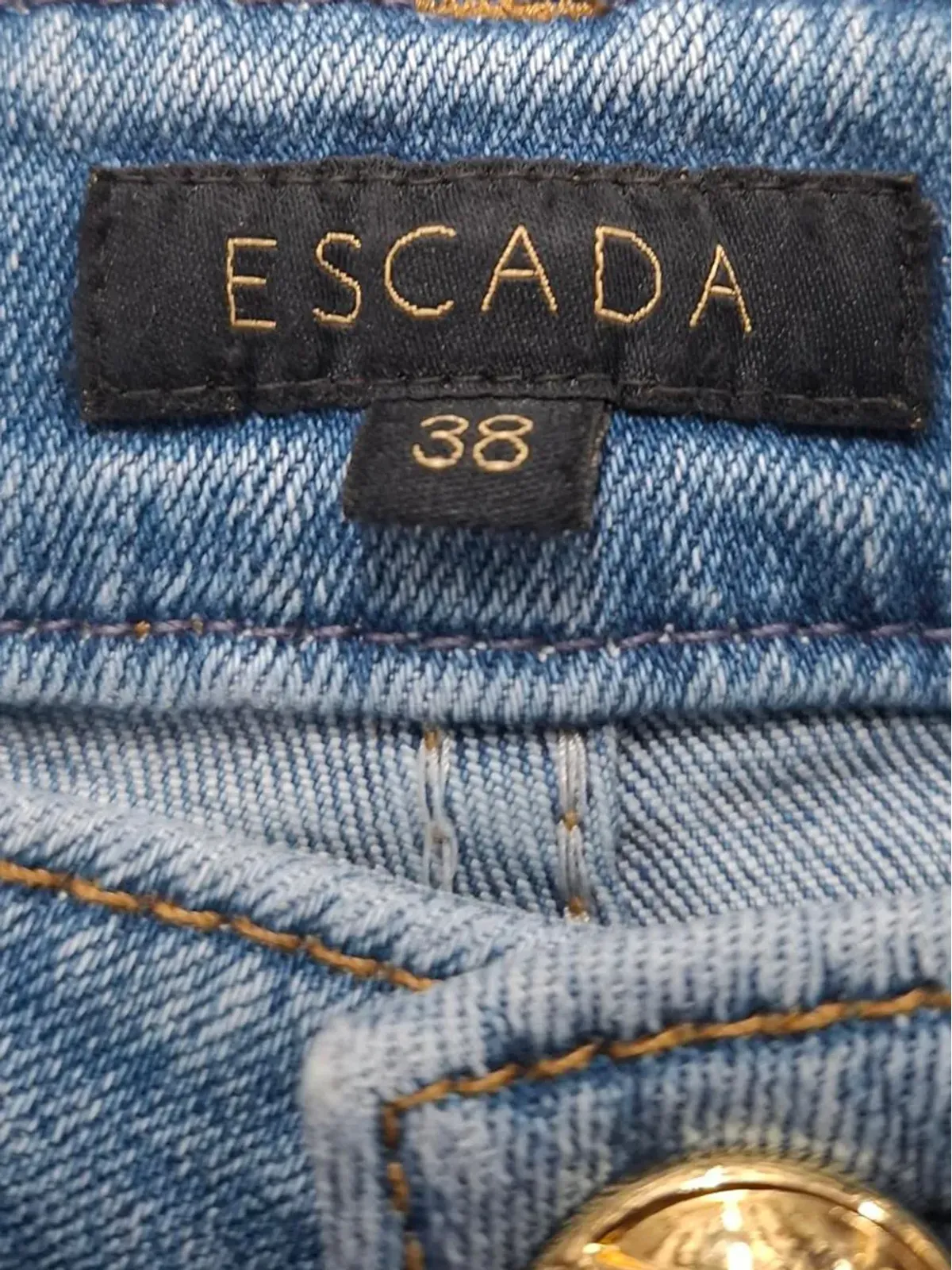 Escada Pre-Owned 花柄パッチのスキニートラウザー - ブルー - 画像3