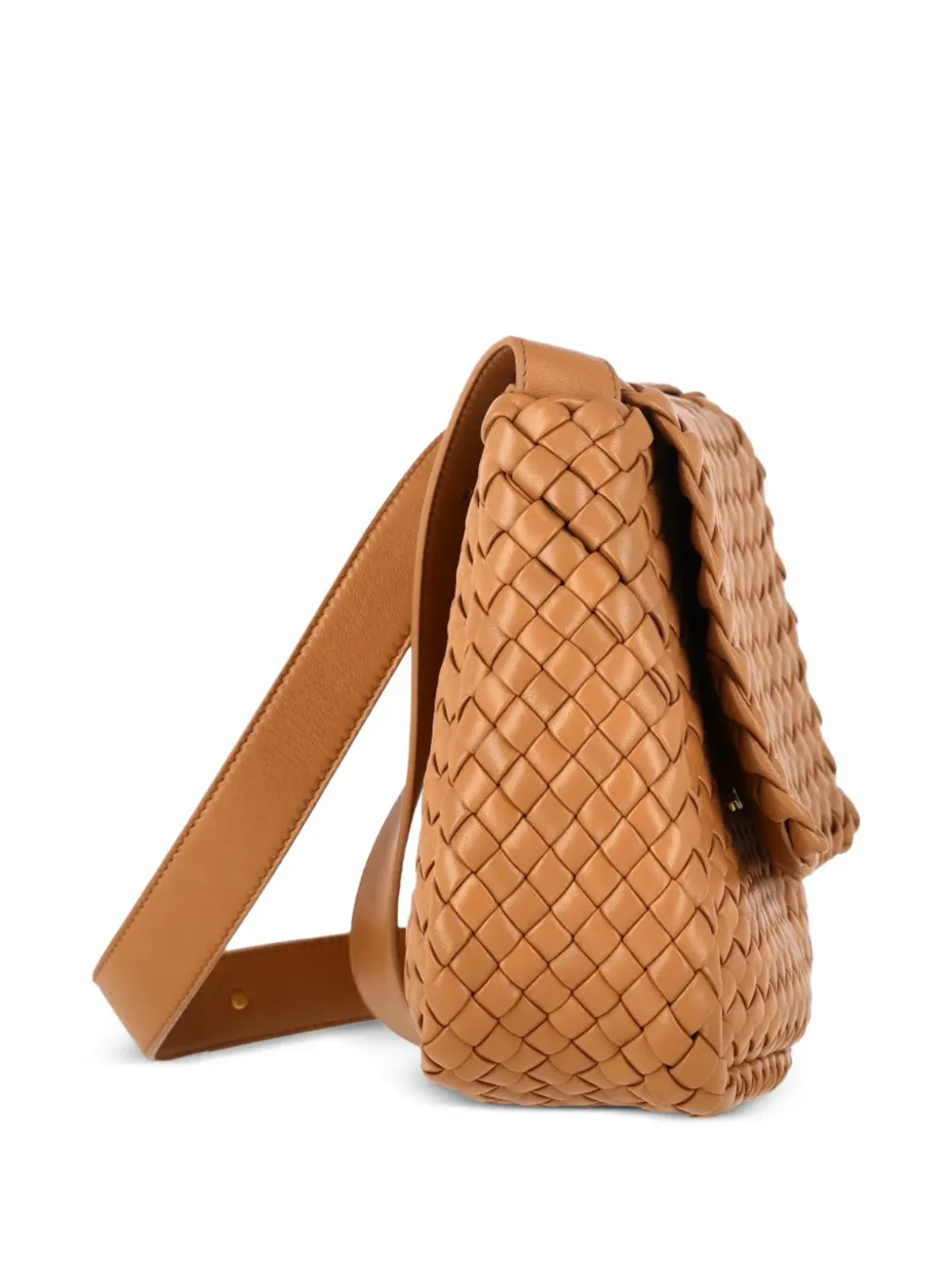 Bottega Veneta Vintage コブルイントレッチアートレザー ショルダーバッグ - 画像3