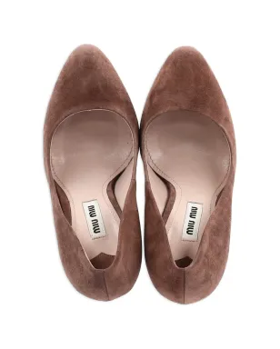 Miu Miu Pre-Owned プラットフォームスエードパンプス - サムネイル4