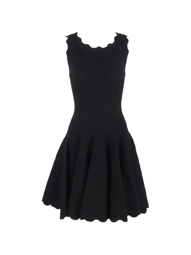 Alaïa Pre-Owned Alaïa Pre-Owned スカラップネックのミニドレスの商品画像