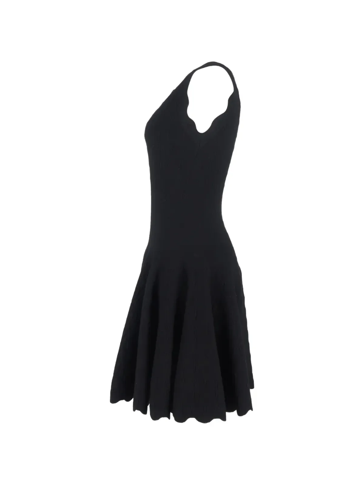 Alaïa Pre-Owned スカラップネックのミニドレス - 画像3