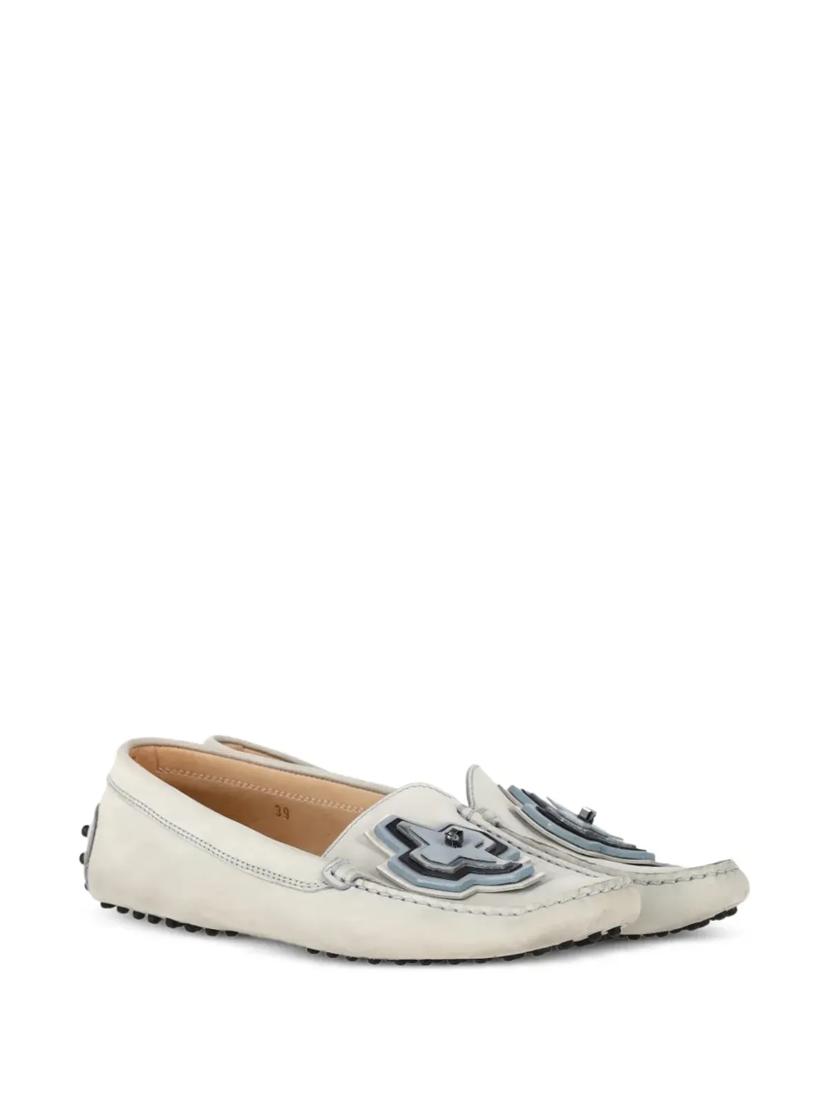 Tod's Vintage ヌバック アプリケーション ディテール ローファー - 画像2
