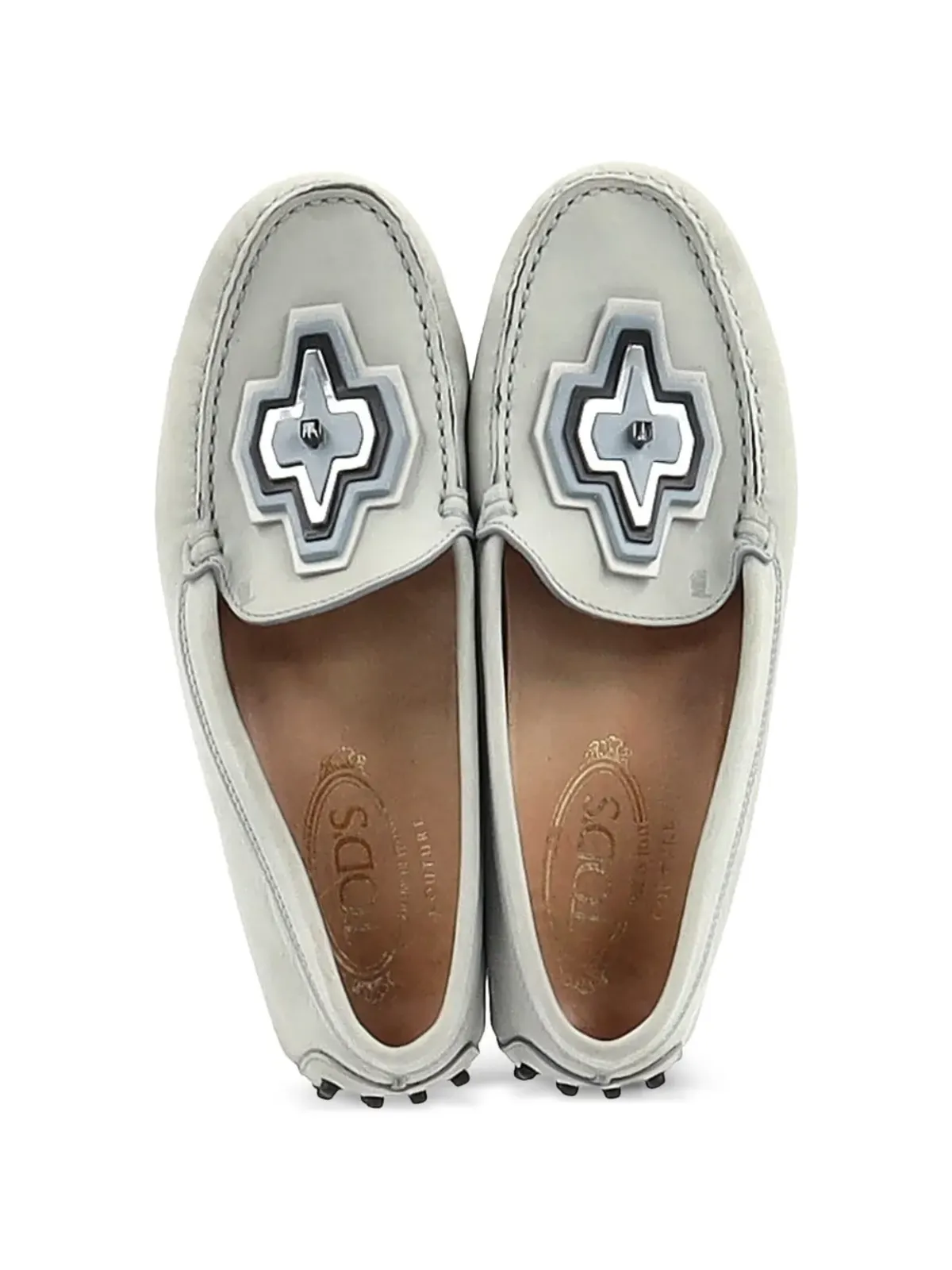 Tod's Vintage ヌバック アプリケーション ディテール ローファー - 画像4