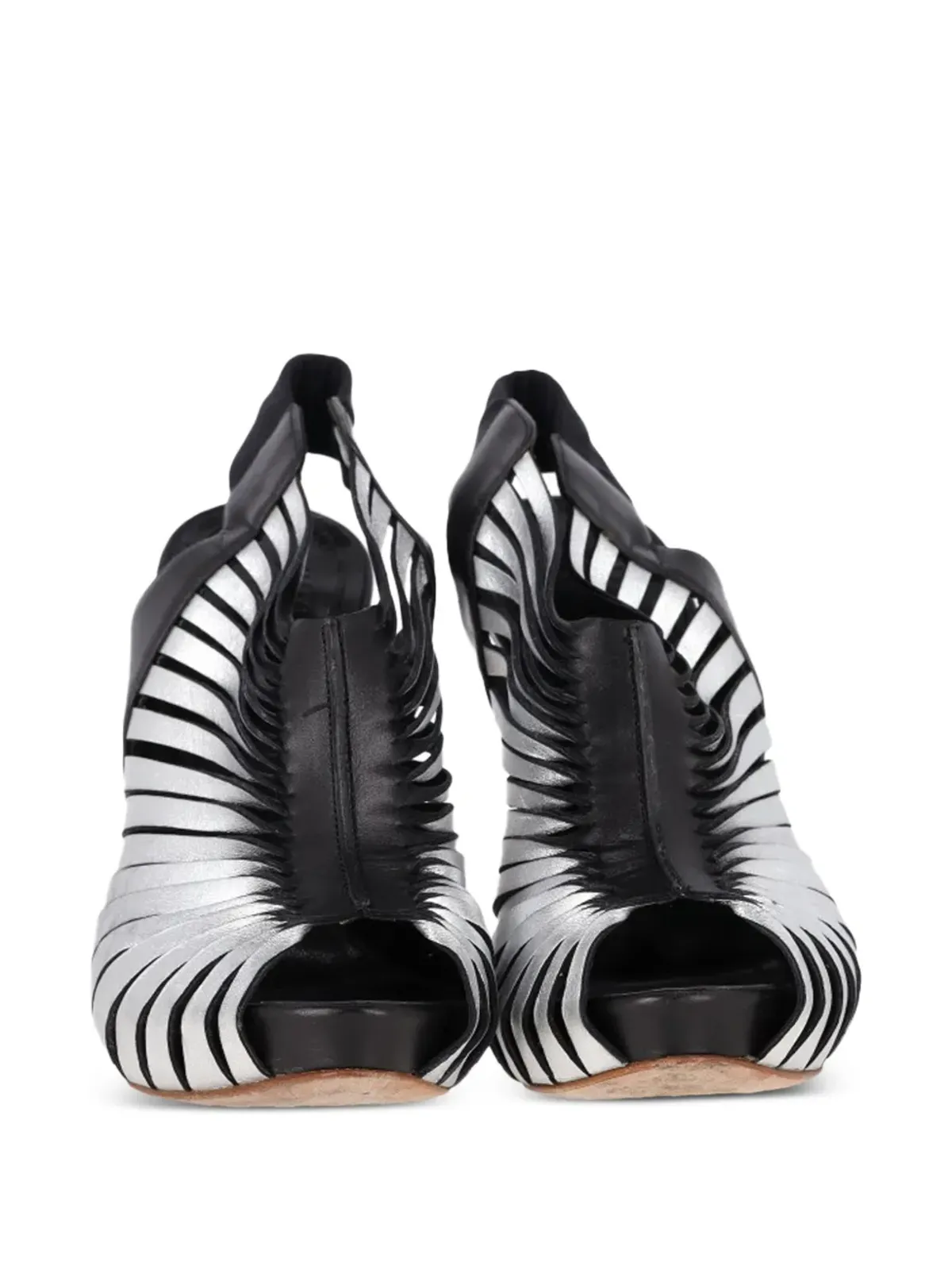 Alexander McQueen ビンテージ ピープトゥー・スリングバック・パンプス - ブラック - 画像5