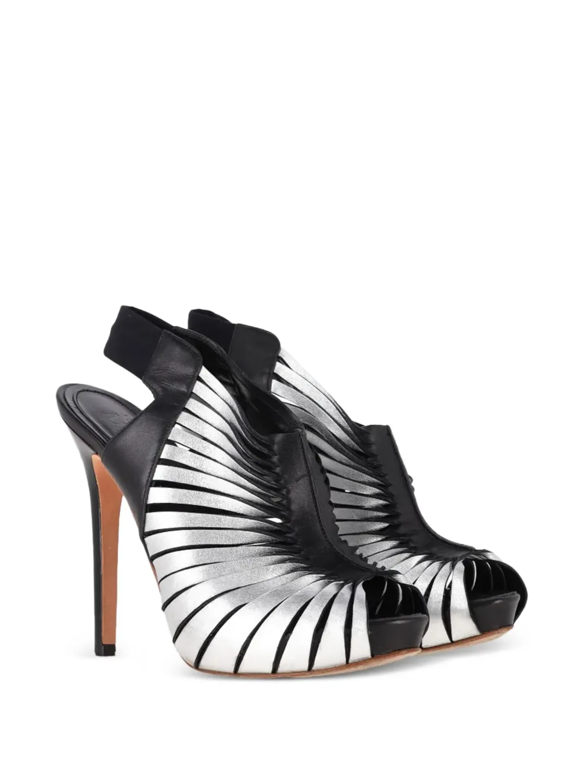 Alexander McQueen ビンテージ ピープトゥー・スリングバック・パンプス - ブラック - 画像2