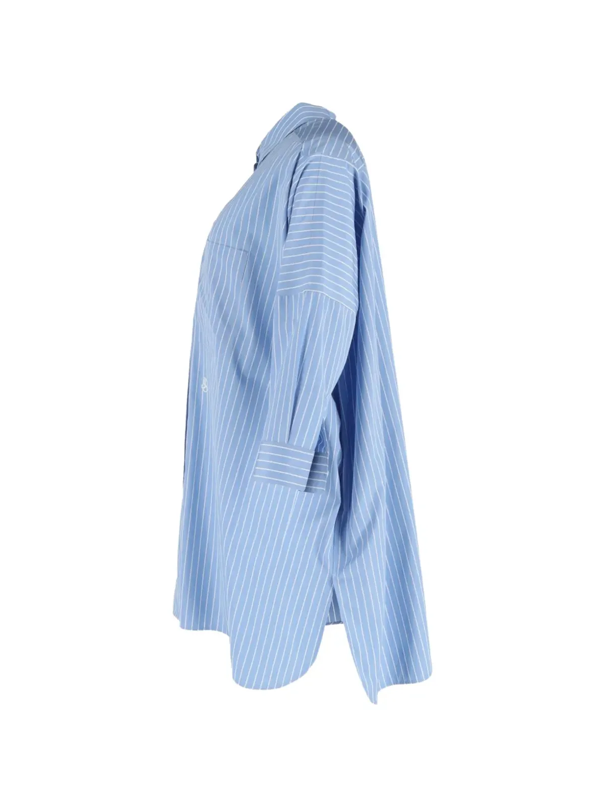 Jil Sander Pre-Owned ストライプ柄 ドロップショルダー シャツ（青） - 画像3