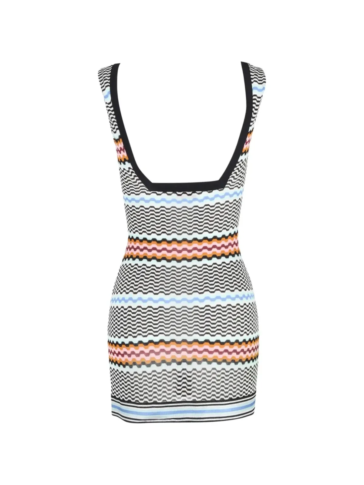 Missoni Pre-Owned スクエアネック ミニドレス ブラック - 画像2