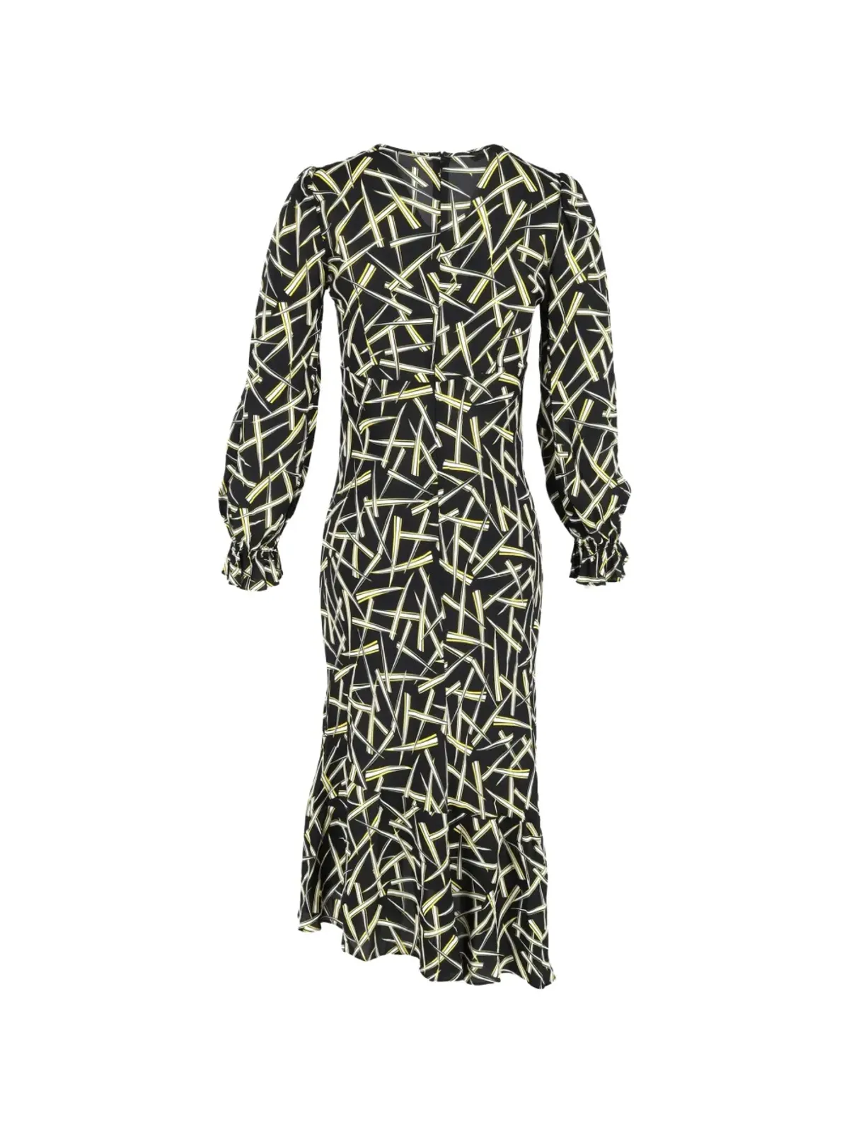 Diane Von Furstenberg Vintage 幾何学模様ミディドレス - ブラック - 画像2
