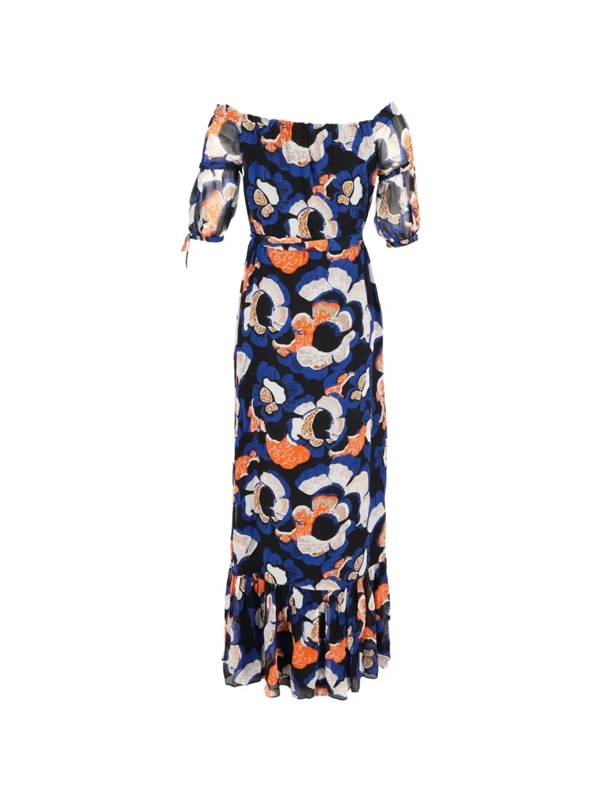 Diane Von Furstenberg Vintage Ashley オフショルダー ベルト付き ドレス - ブルー - 画像2