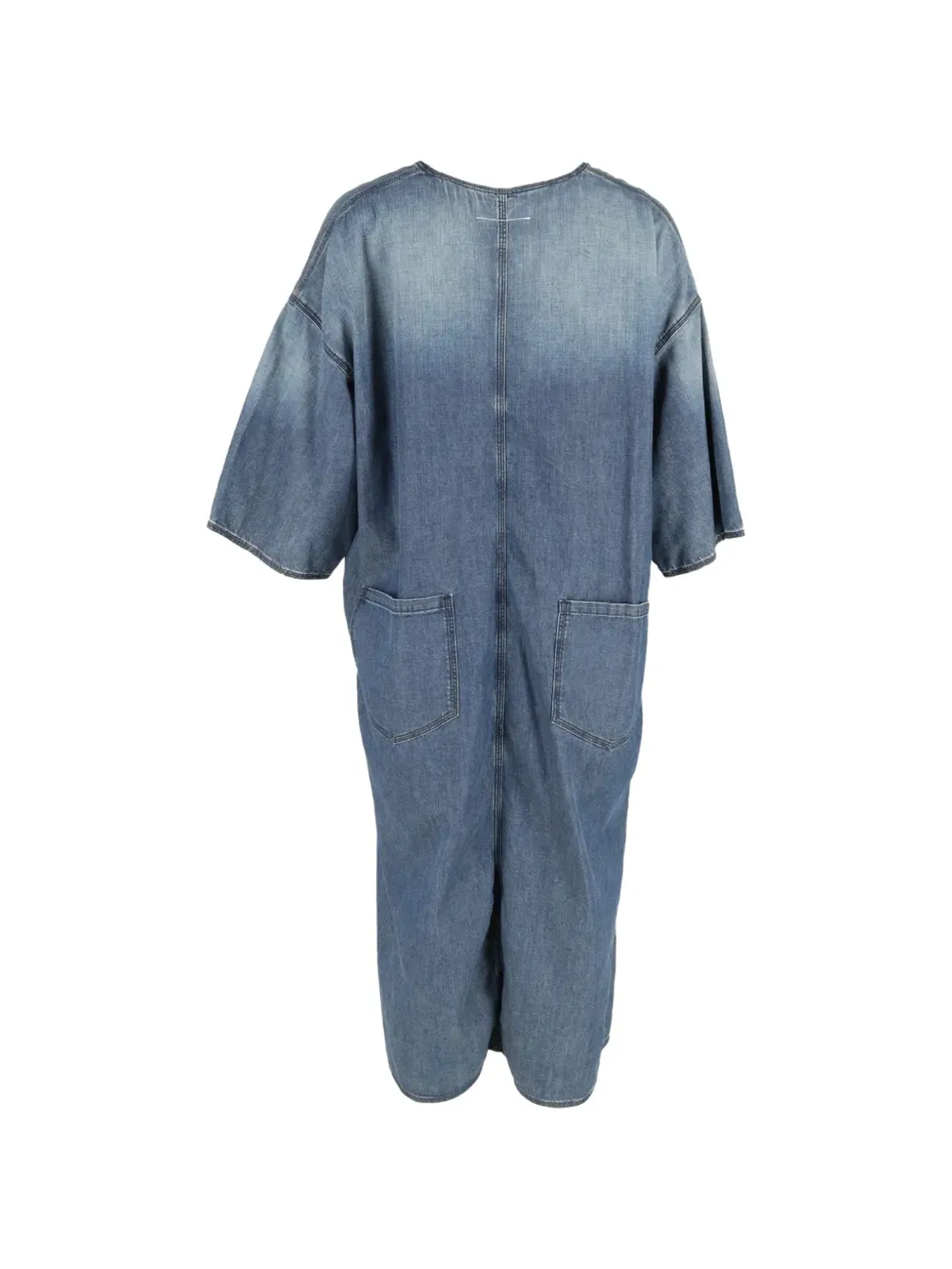 Maison Martin Margiela Pre-Owned Vネック・サイドスリット・ミディドレス - 画像2