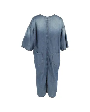 Maison Martin Margiela Pre-Owned Vネック・サイドスリット・ミディドレス - サムネイル2