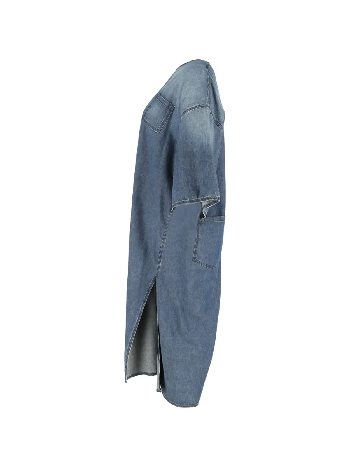 Maison Martin Margiela Pre-Owned Vネック・サイドスリット・ミディドレス - 画像3