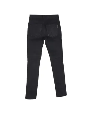 Saint Laurent Pre-Owned 5ポケットスリムフィットジーンズ（ブラック） - サムネイル2