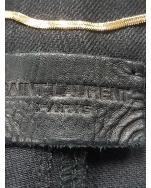Saint Laurent Pre-Owned 5ポケットスリムフィットジーンズ（ブラック） - サムネイル3