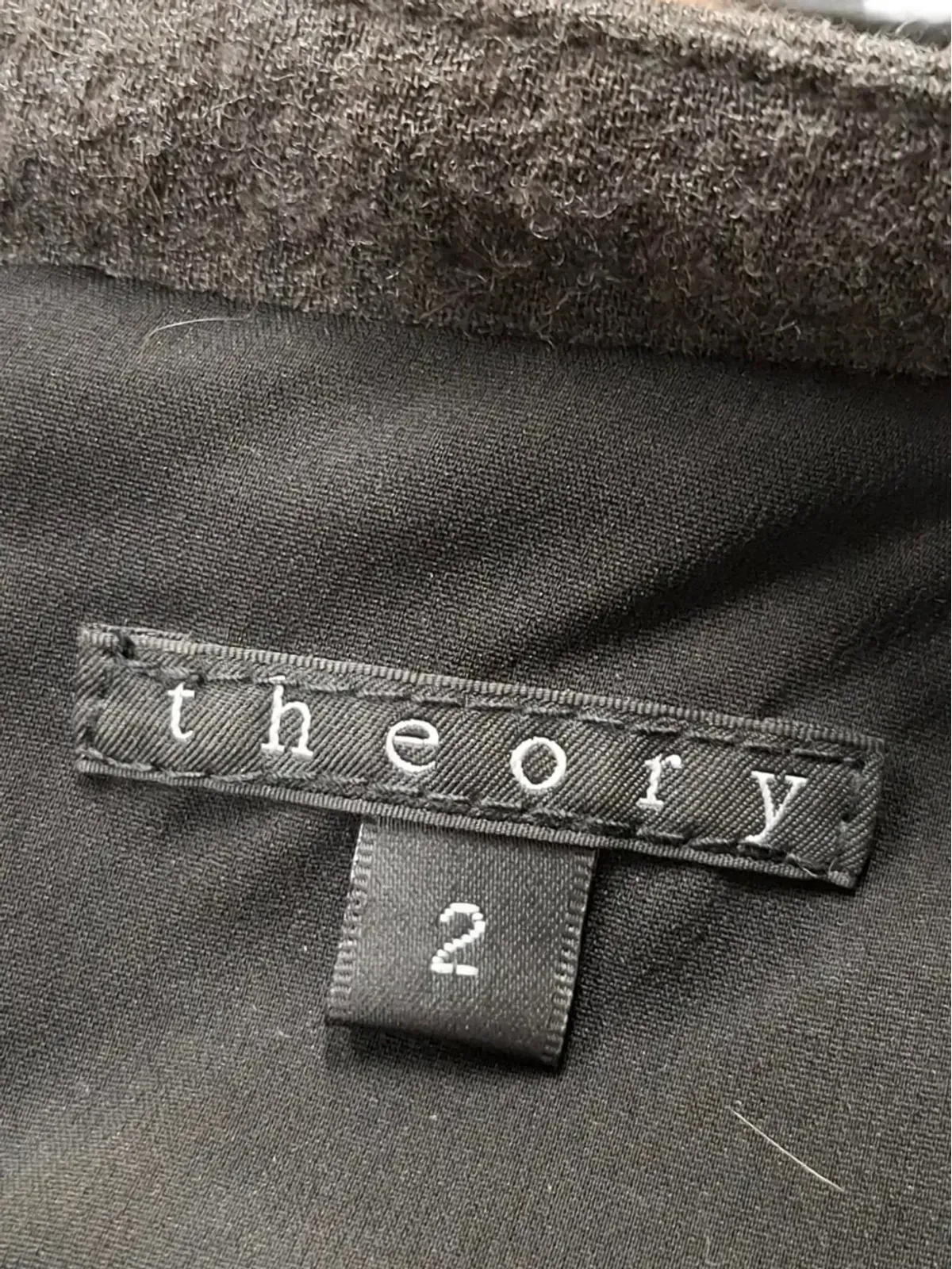 Theory グレーの長袖レザーミニドレス - 画像3