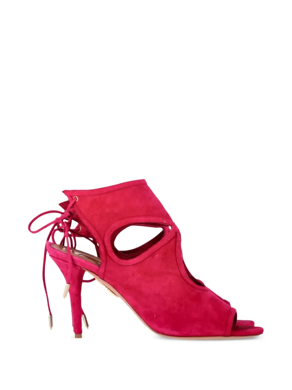 Aquazzura セクシーシング カットアウトタイサンダル（ピンク） - 画像1