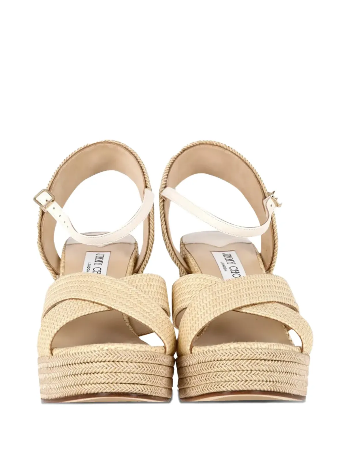 Jimmy Choo ビンテージ クロスストラップ ウェッジ エスパドリーユ - 画像5