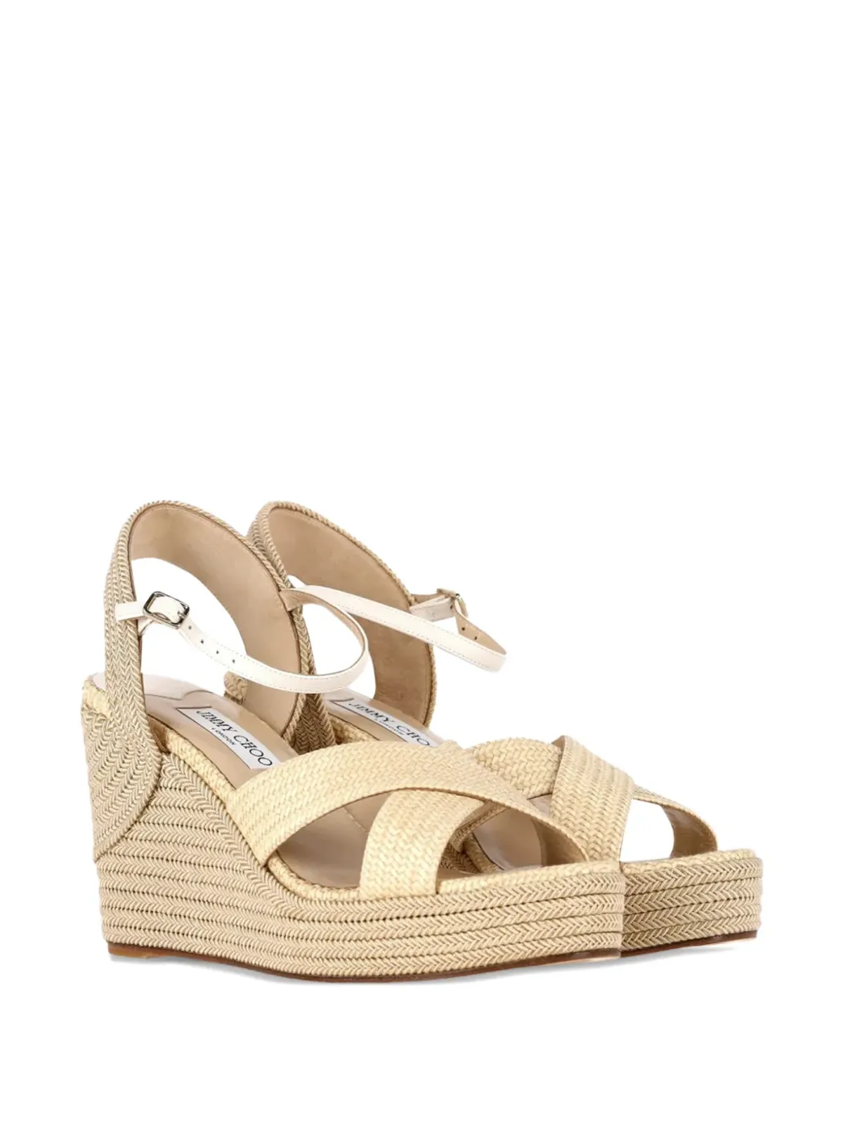 Jimmy Choo ビンテージ クロスストラップ ウェッジ エスパドリーユ - 画像2
