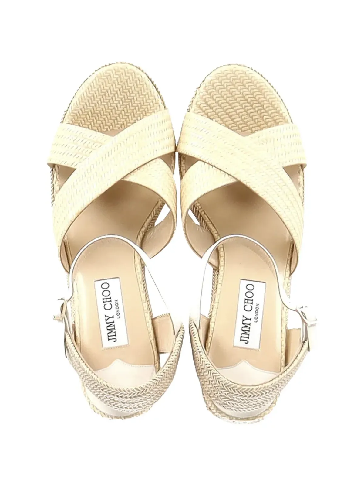 Jimmy Choo ビンテージ クロスストラップ ウェッジ エスパドリーユ - 画像4