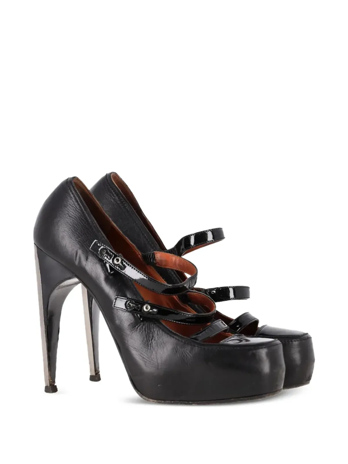 Lanvin Pre-Owned 2009 ストラップ付きレザーパンプス - 画像2