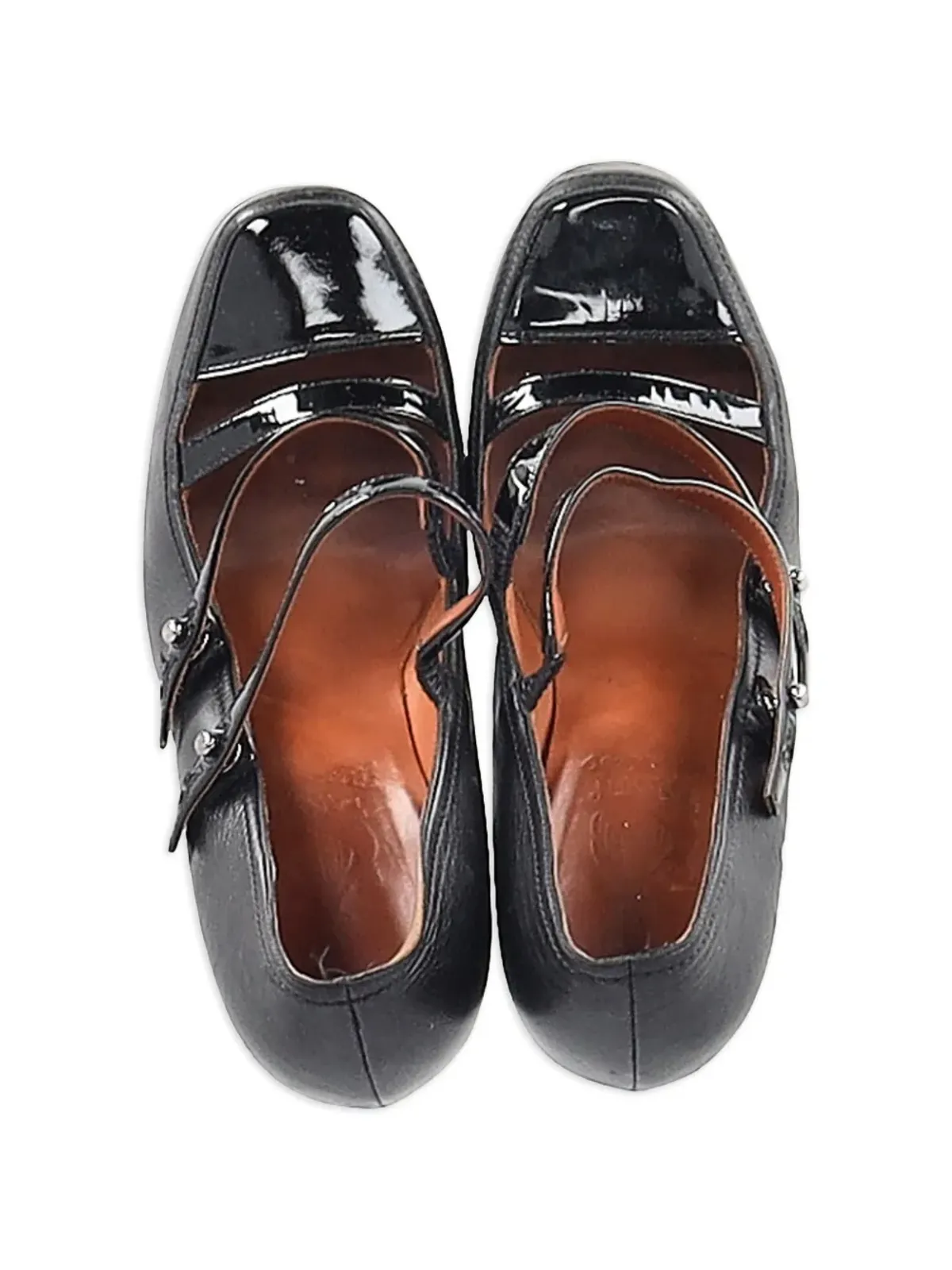 Lanvin Pre-Owned 2009 ストラップ付きレザーパンプス - 画像4