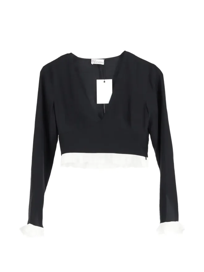 Red Valentino Vintage Red Valentino Vintage フリルヘムのクロップドトップの商品画像