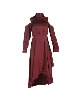 Diane Von Furstenberg Vintage アシンメトリックカットアウトシルクドレス - レッド - サムネイル1